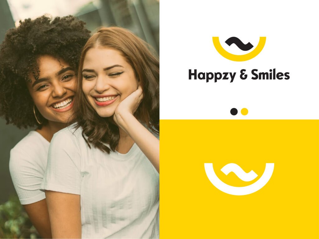 Happzy & Smiles Logo - Modern Minimalist Logo Design